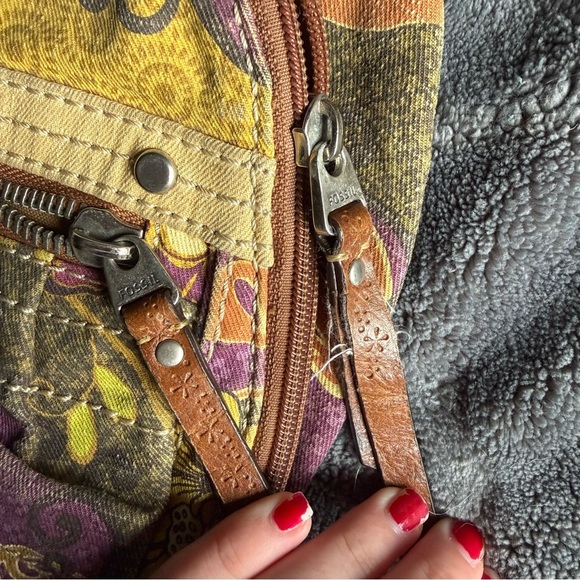 Fossil Multicolor Patchwork Mini Backpack Style Bag - Picture 3 of 6